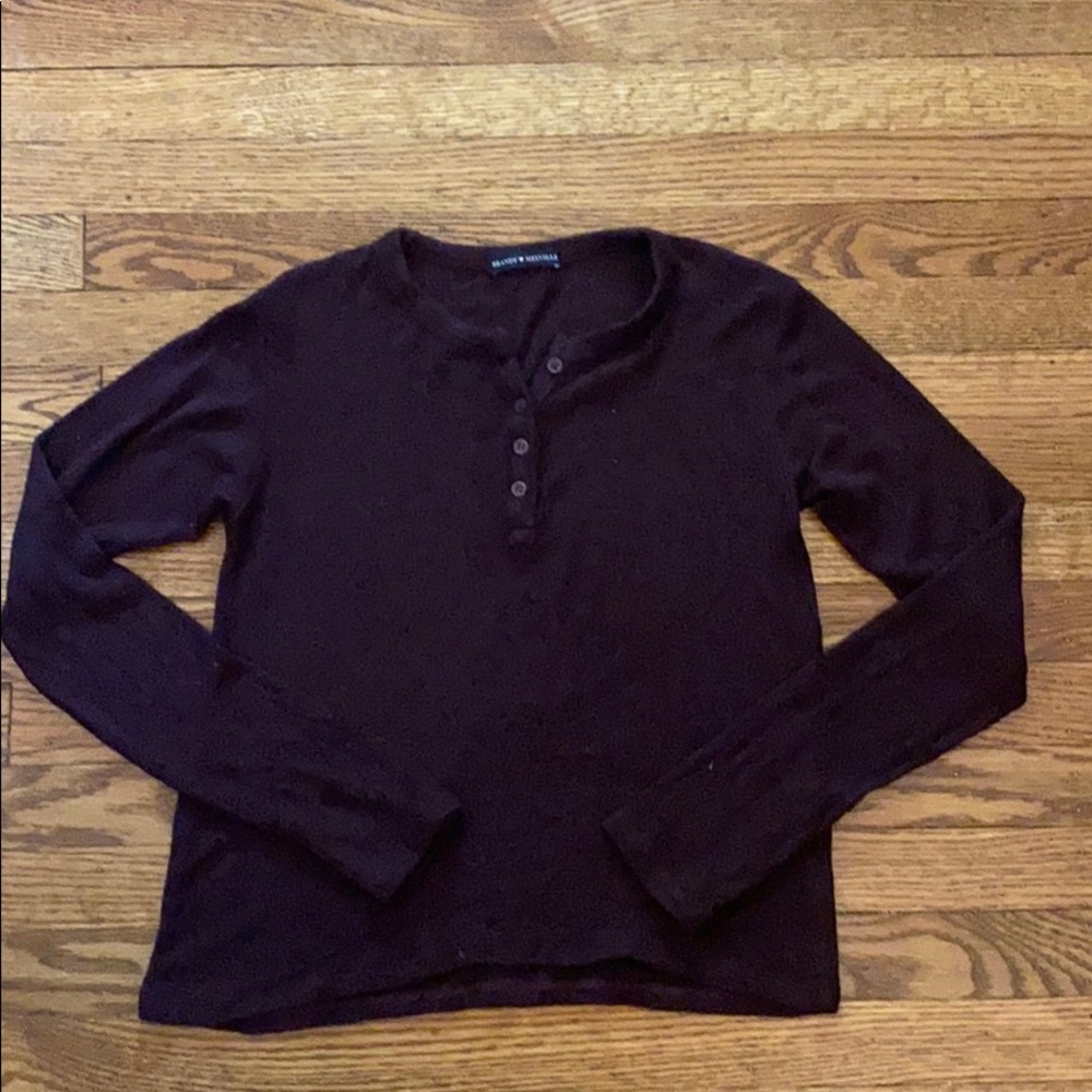 Brandy Melville Burgundy Quarter Button Sweater